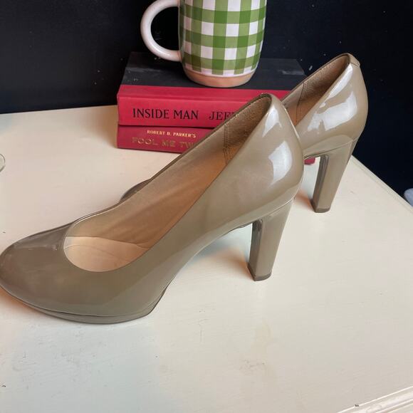 Rockport Ally Plain Pump Leather Trutech Nude High Heels Size 7 - Picture 1 of 6
